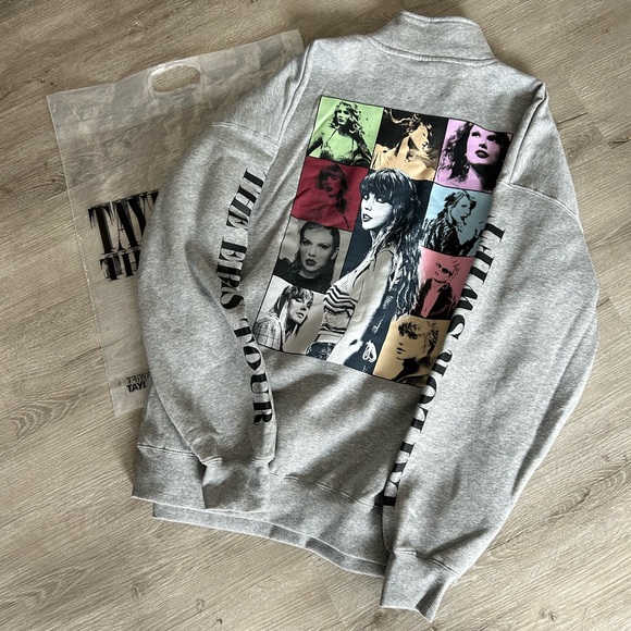 Taylor Swift Tops - Taylor Swift Eras tour official gray half zip sweatshirt NWT